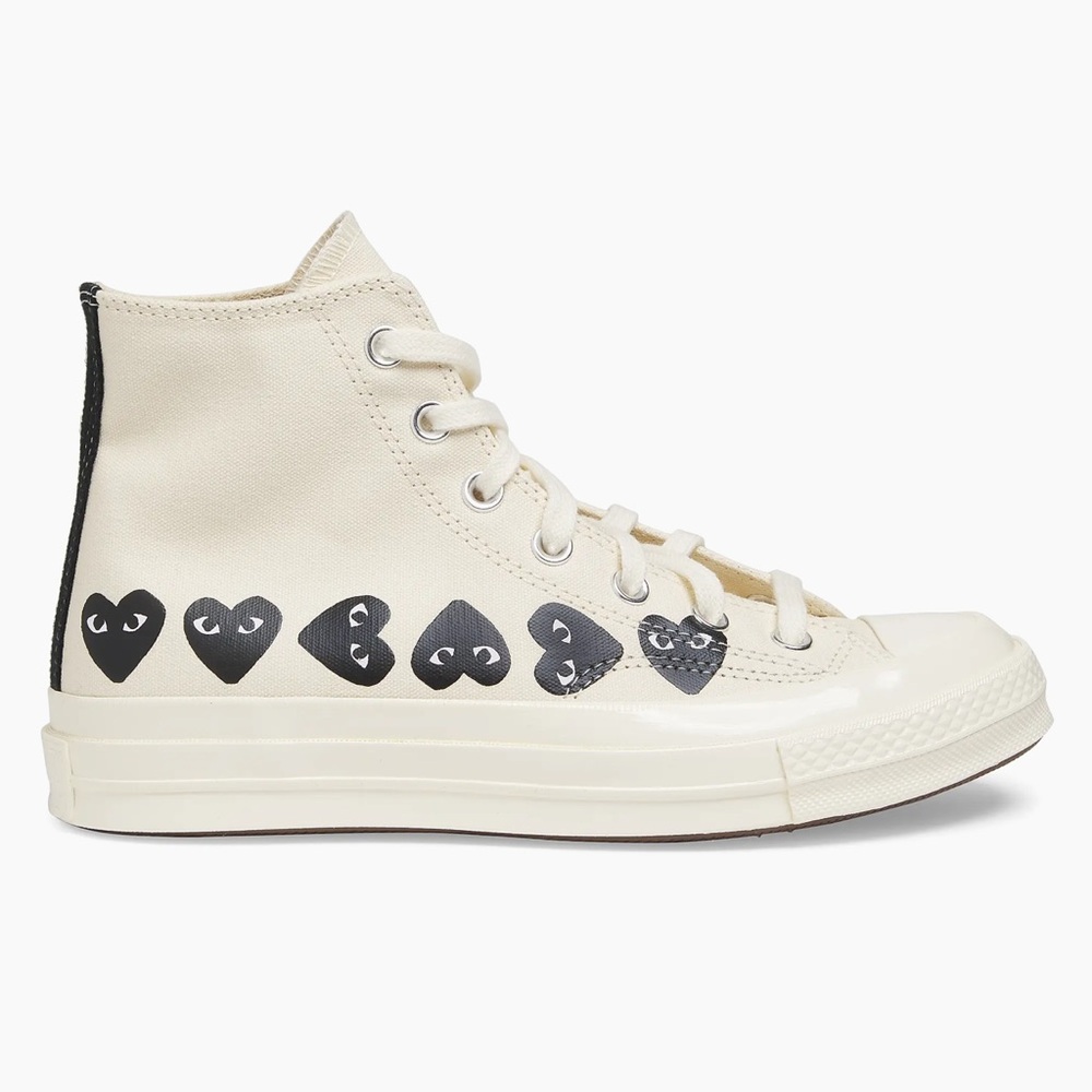 NWT Comme des Garçons PLAY Converse Women's Heart High-Top Sneakers White 8